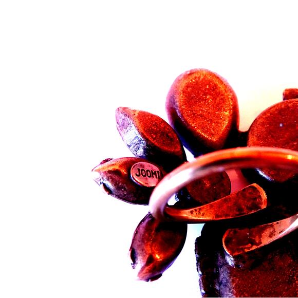 Joomi Lim Women's Brass Petal Pyramid Geo Oversized Statement Ring Sz 8 - Picture 6 of 8